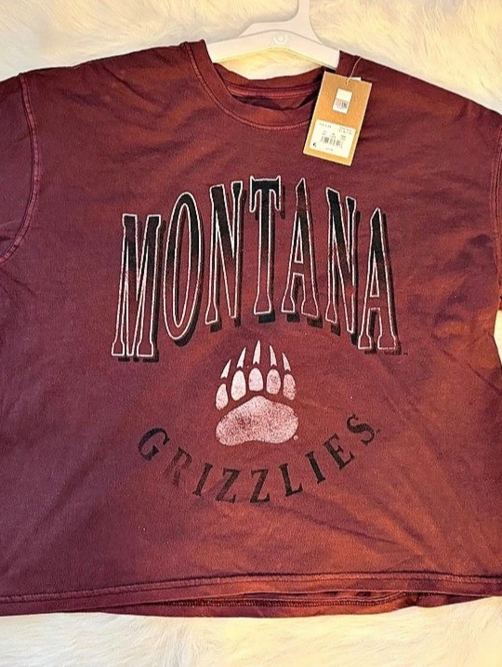 Rivalry Threads Montana Grizzlies Graphic Tee Burgundy Girls 4/6 NWT